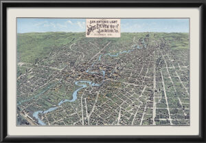 San Antonio TX 1891 Bird's Eye View Map