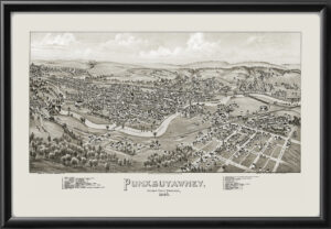 Punxutawney PA 1895 Birds Eye View Map