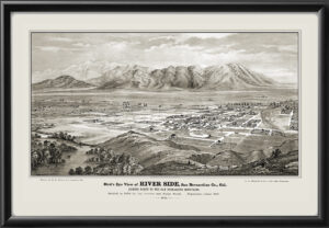 Riverside CA 1877 Birds Eye View Map