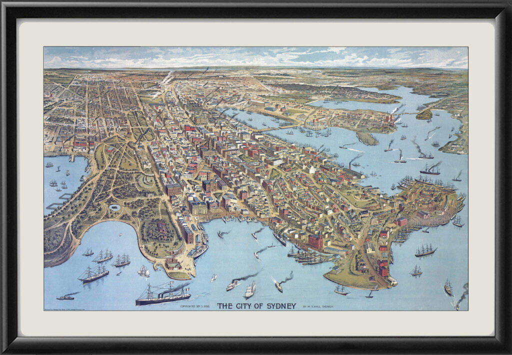 Sydney Australia 1888 Restored Map | Vintage City Maps