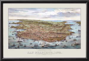 San Francisco CA 1873 W. V. Gray and C. B. Gifford TM Bird's Eye View Map