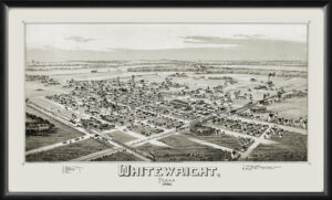 Whitewright TX 1891 Fowler TM Birds Eye View Map