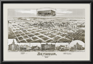 Seymour TX 1890 TM Fowler TM Birds Eye View Map