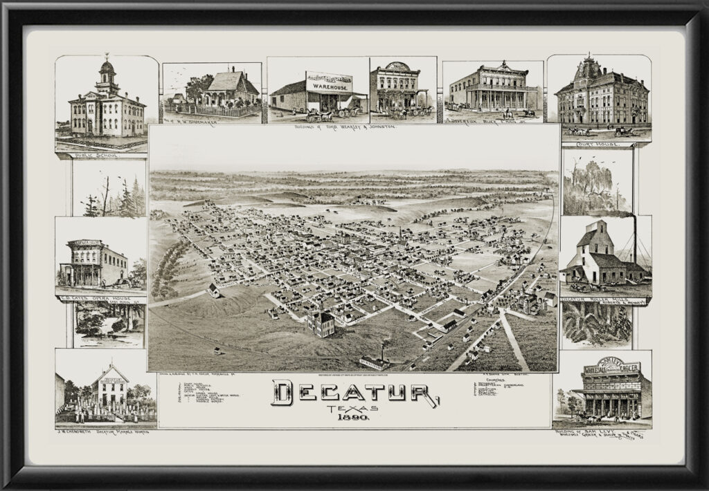 Decatur TX 1892 Restored Map | Vintage City Maps