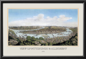 Pittsburgh PA 1874 Otto Krebs 2436 TM Birds Eye View Map