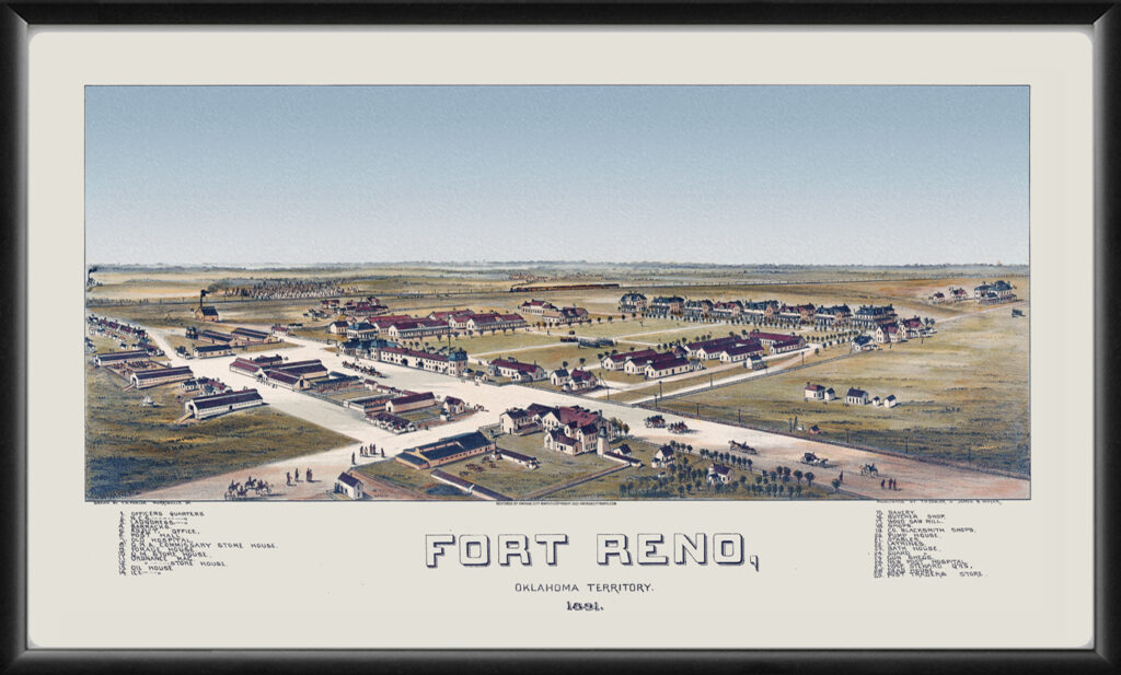 Fort Reno OK 1891 Restored Map | Vintage City Maps