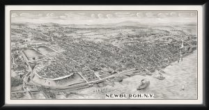 Newburgh NY 1900 Restored Birds Eye View Map