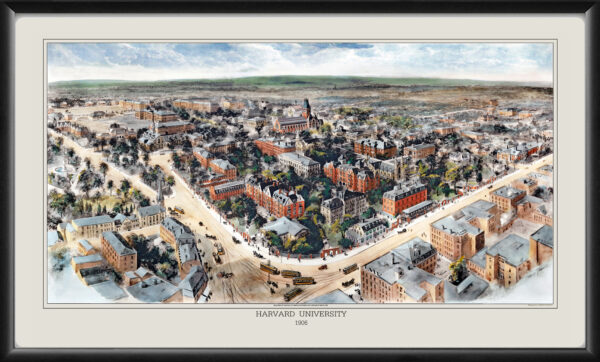 Harvard University - Cambridge MA 1906 Bird's Eye View Map
