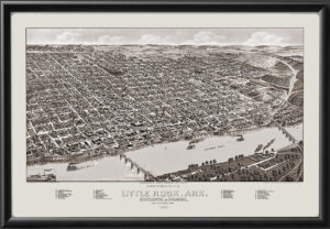 Little Rock AR 1887 Henry Wellge TM Birdseye View Map