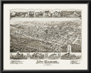 Mt. Carmel PA 1884 OH Bailey Birdseye View Map