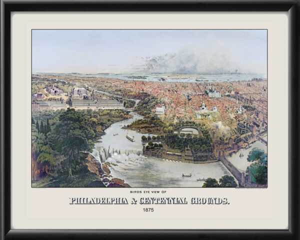 Philadelphia PA 1875 Bachmann Tm Birds Eye View Map
