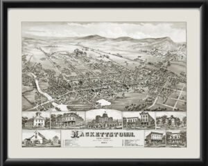 Hackettstown NJ 1883 OHBailey TM Bird's Eye View Map