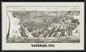 Superior WI 1893 Wellge TM Bird's Eye View Map