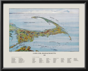 Cape Cod MA 1905 Birds Eye View Map