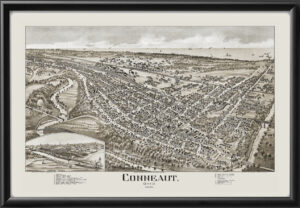 Conneaut OH 1896 Fowler Moyer TM Bird's Eye View Map