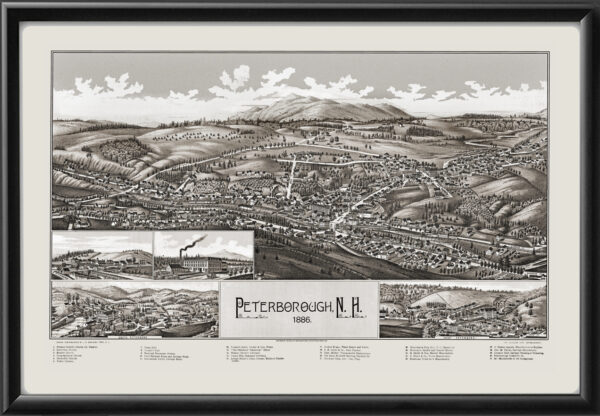 Peterborough NH 1886 LRBurleigh TM Bird's Eye View Map