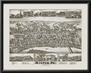 Milton PA 1883 OHBailey tm Birds Eye View Map