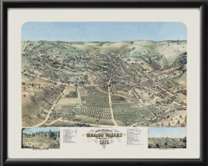 Grass Valley CA 1871 Augustus Koch TM Bird's Eye View Map