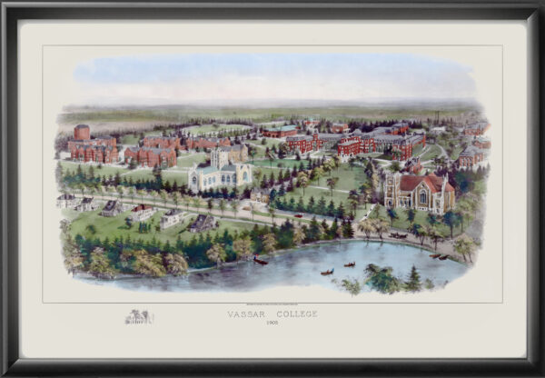Vassar College NY 1905 Rummell TM Birds Eye View Map