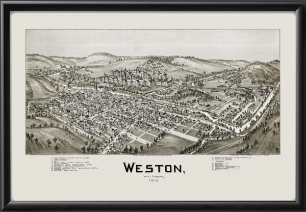 Weston WV 1900 Fowler TM Birds Eye View Map
