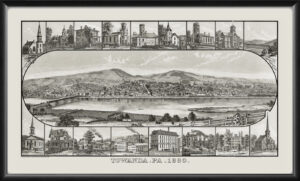 Towanda PA 1880 TM Birds Eye View Map