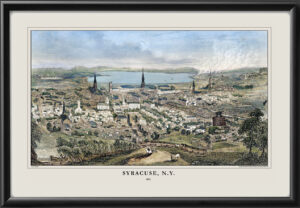 Syracuse NY 1852 Lewis Bradley Birds Eye View Map