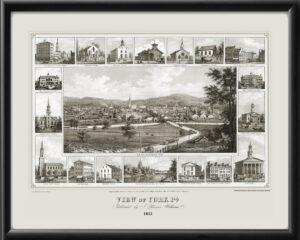 York PA 1852 J. Thomas Williams TM Birds Eye View Map