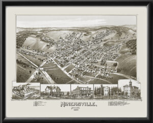 Minersville PA 1889 TM Fowler TM Birds Eye View Map