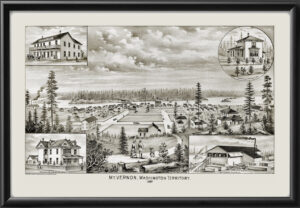 Mt. Vernon WA 1889 TM Birds Eye View Map