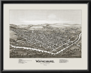 Waynesburg PA 1897 TMFowler TM Birds Eye View Map