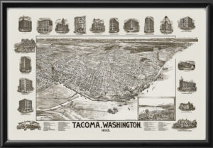Tacoma WA 1884 JRMcIntyre TM Birds Eye View Map