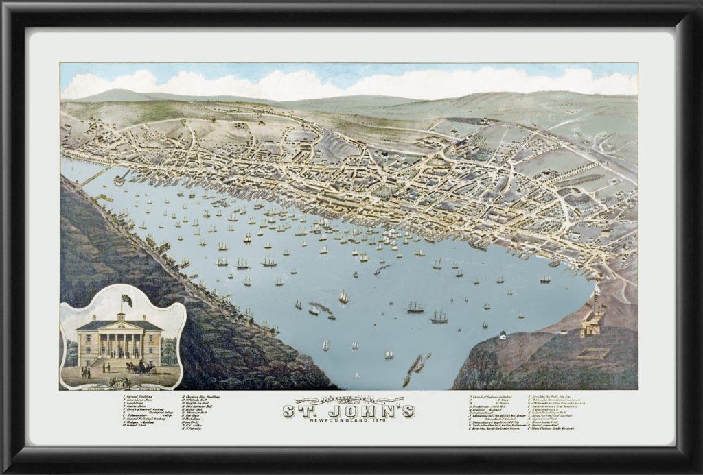 St John's, Newfoundland Canada 1879 - Vintage City Maps