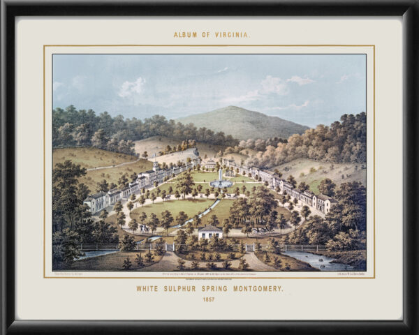 White Sulfur Springs WV 1857 Edward Beyer TM Birds Eye View Map