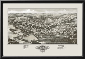 Montague MI 1880 Bird's Eye View Map