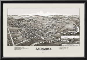 Zelienople PA 1901 TMFowler TM Birds Eye View Map
