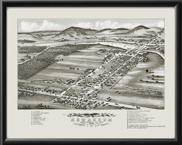 Kewaskum WI 1878 Beck&Pauli TM Map