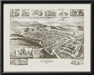 Williamsburg PA 1906TMFowler24 TM Birds Eye View Map