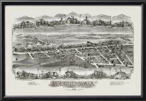 Wernersville PA 1898 TMFowler TM Birds Eye View Map