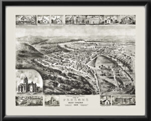 Parsons WV 1905 TMFowler TM Birds Eye View Map
