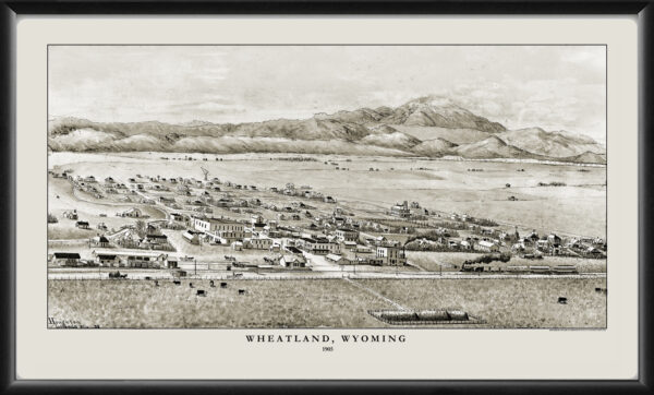 Wheatland WY 1905 Merritt Dana Houghton TM Bird's Eye View Map