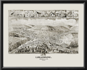 Lonaconing MD TM Fowler1905 TM Bird's Eye View Map