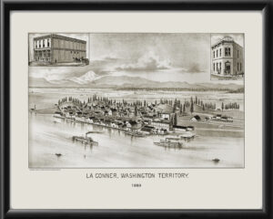 La Conner WA 1889 TM Birds Eye View Map