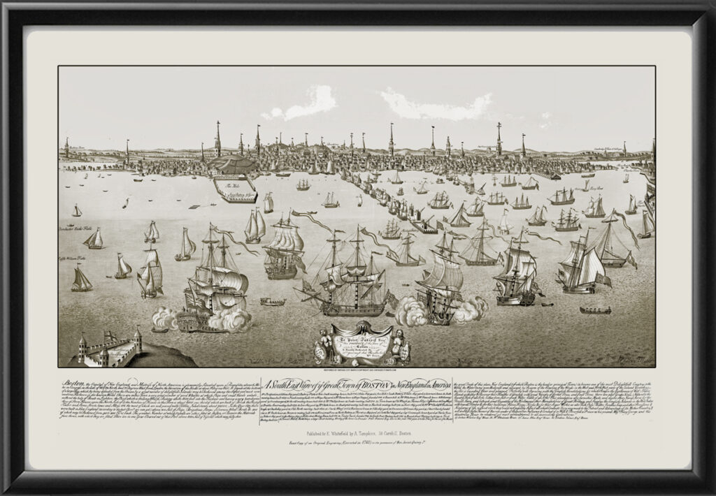 Boston MA 1743 Restored Map | Vintage City Maps