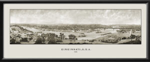 Cincinnati OH 1880 Birds Eye View Map
