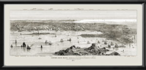 Newport RI 1873 Theo. Davis TM Birds Eye View Map