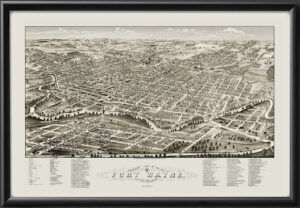 Fort Wayne IN 1880 Birds Eye View Map