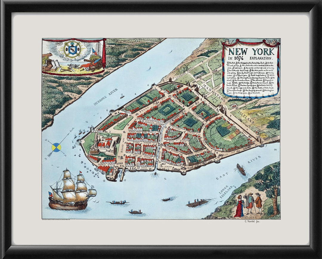 大型作品　西洋古地図　1676年 J. Speed「Lyncolne」 大型作品 西洋古地図 1676年 J. Speed「Lyncolne」