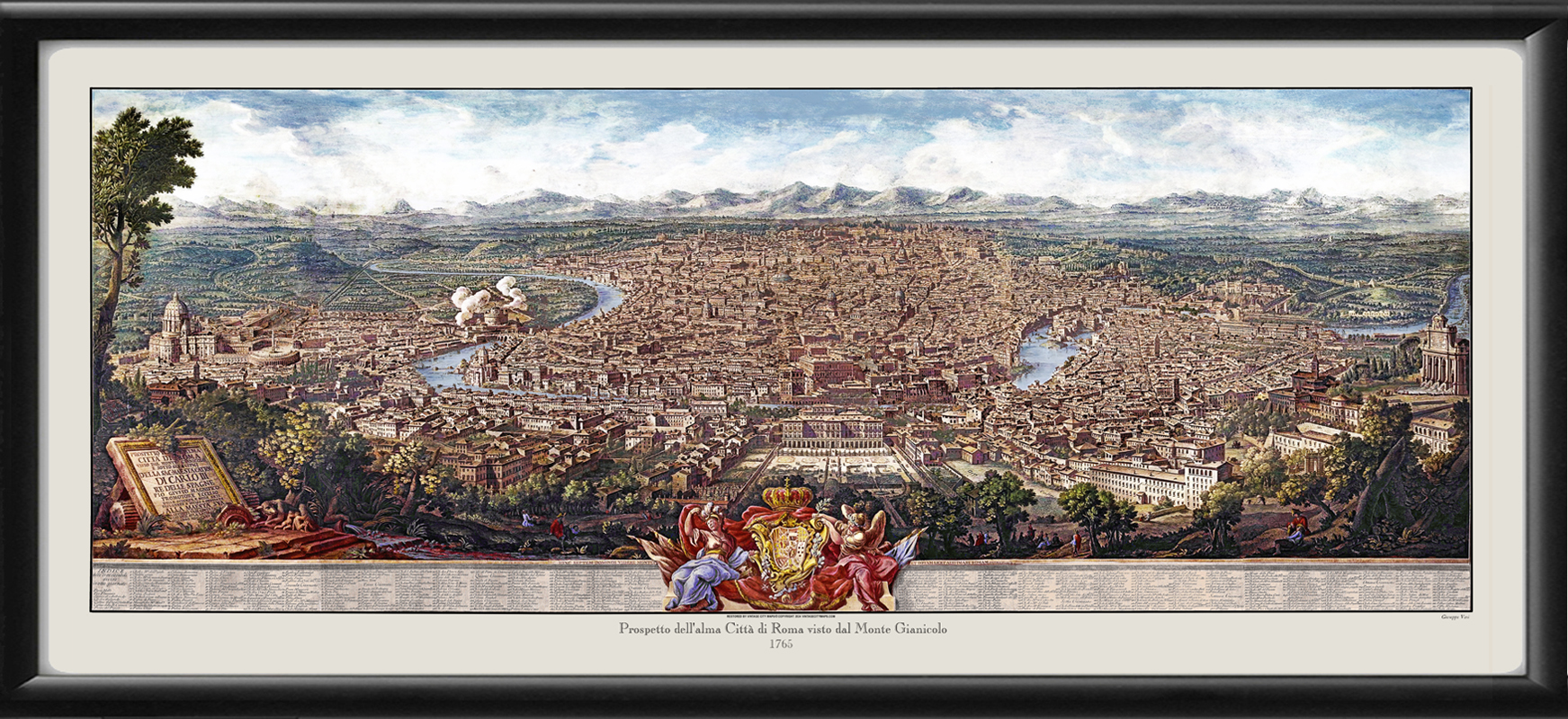 Rome Italy 1765 (Color) Restored Map | Vintage City Maps