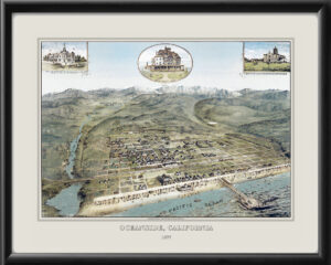 Oceanside CA 1887 TM Birds Eye View Map