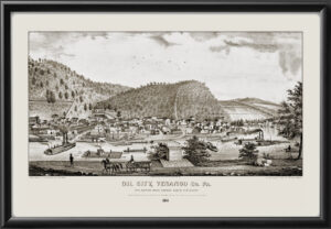 Oil City PA 1864 J. Stauffer TM Birds Eye View Map